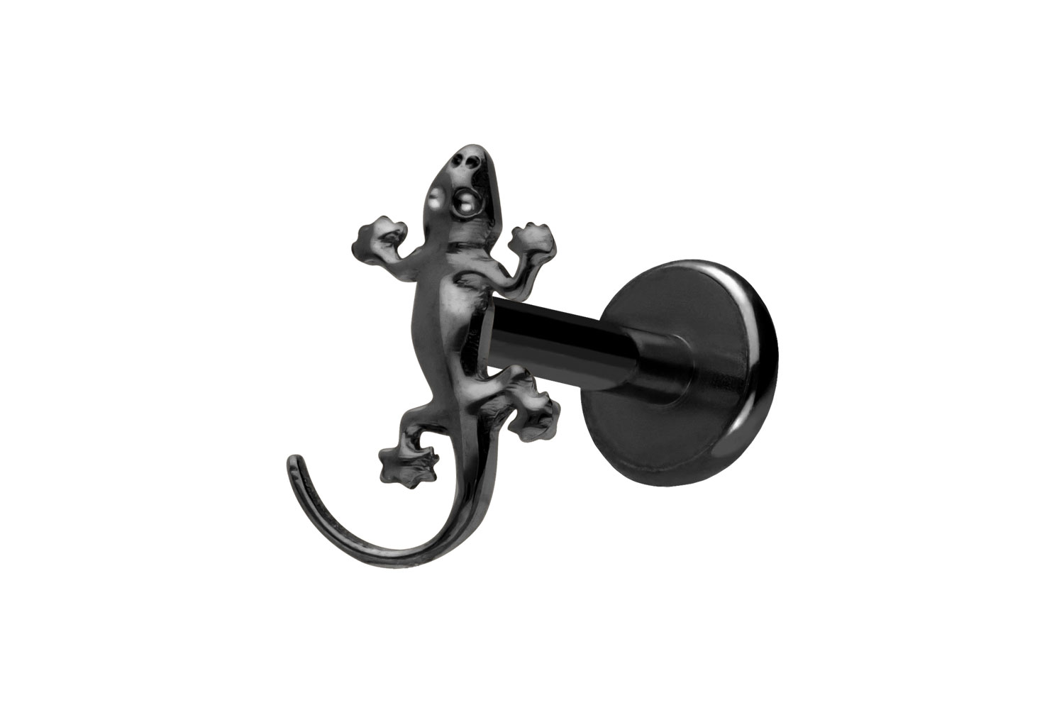 Titan Labret Piercing mit Push Fit GECKO